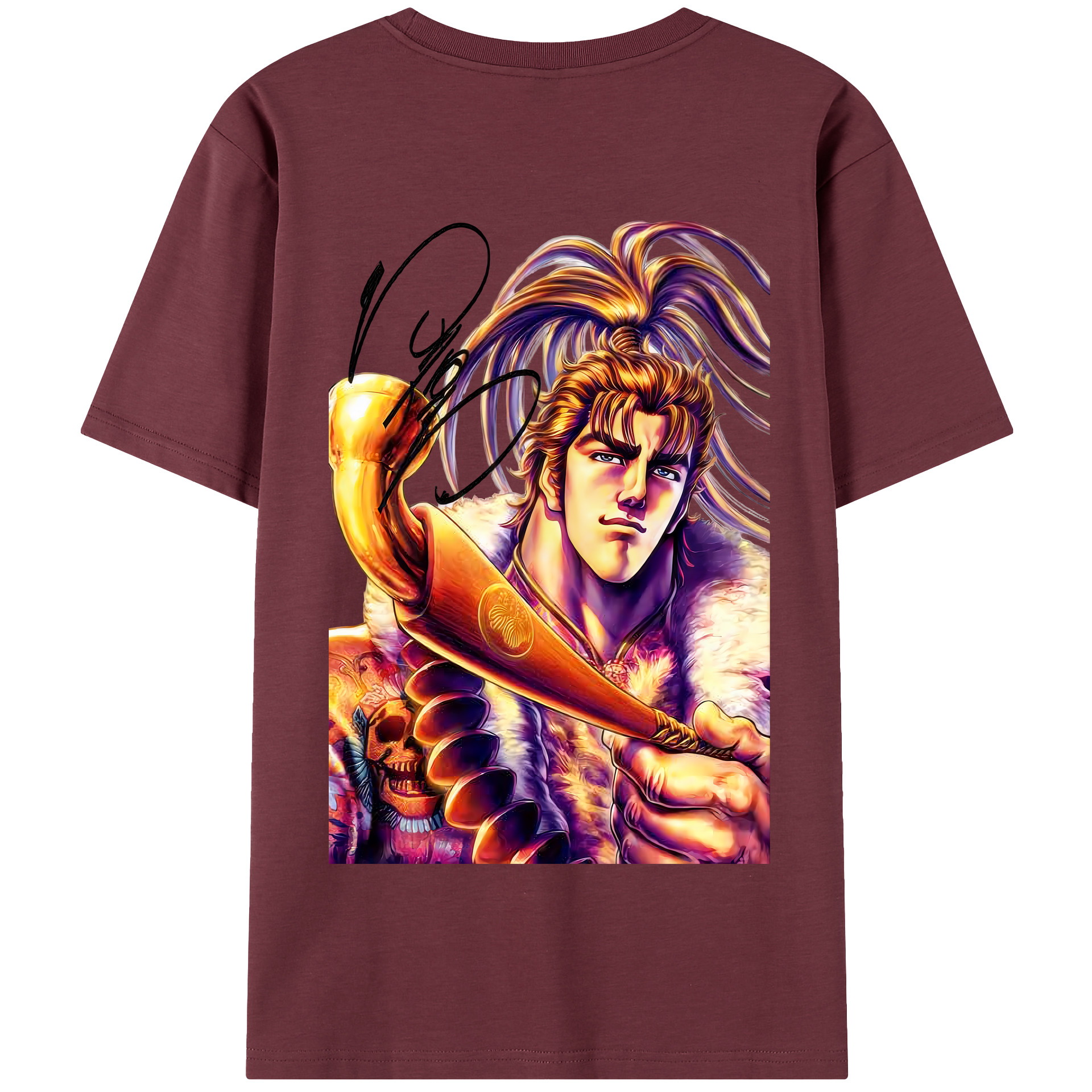 （画像用） 北斗の拳 Fist of the North Star 綿100％半袖Tシャツ（背面プリント）